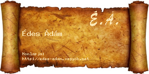 Édes Ádám névjegykártya